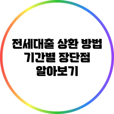 전세대출 상환 방법: 기간별 장단점 알아보기