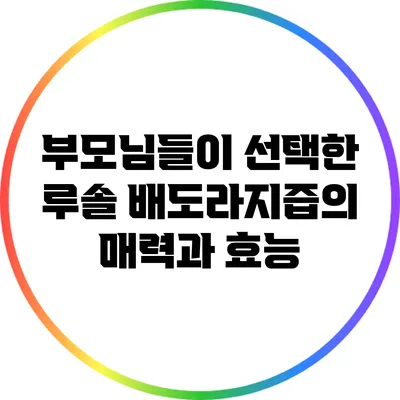 부모님들이 선택한 루솔 배도라지즙의 매력과 효능