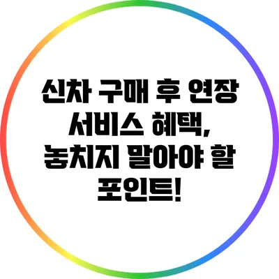 신차 구매 후 연장 서비스 혜택, 놓치지 말아야 할 포인트!