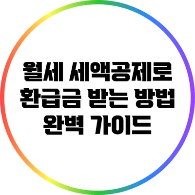 월세 세액공제로 환급금 받는 방법 완벽 가이드