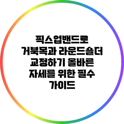 픽스업밴드로 거북목과 라운드숄더 교정하기: 올바른 자세를 위한 필수 가이드