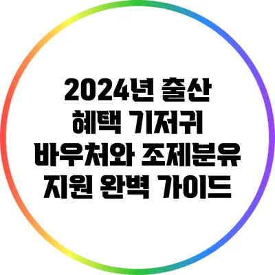 2024년 출산 혜택: 기저귀 바우처와 조제분유 지원 완벽 가이드