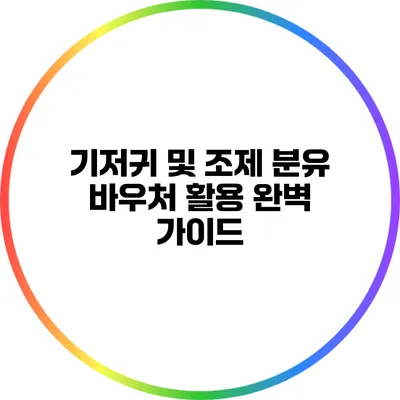 기저귀 및 조제 분유 바우처 활용 완벽 가이드