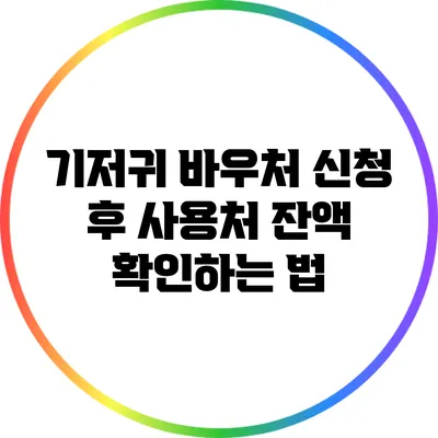 기저귀 바우처 신청 후 사용처 잔액 확인하는 법