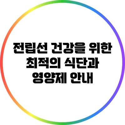 전립선 건강을 위한 최적의 식단과 영양제 안내