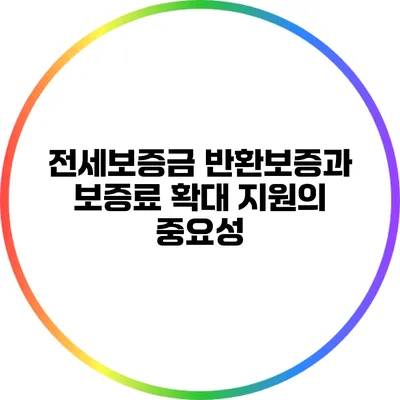 전세보증금 반환보증과 보증료 확대 지원의 중요성
