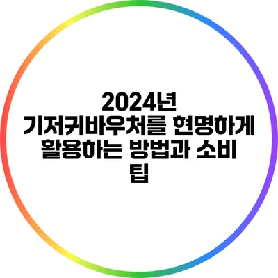 2024년 기저귀바우처를 현명하게 활용하는 방법과 소비 팁
