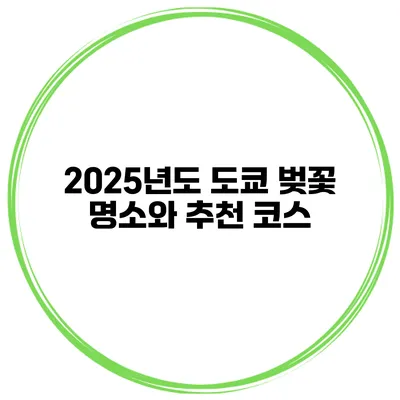 2025년도 도쿄 벚꽃 명소와 추천 코스