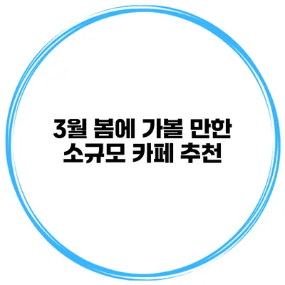 3월 봄에 가볼 만한 소규모 카페 추천