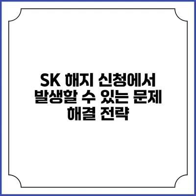 SK 해지 신청에서 발생할 수 있는 문제 해결 전략