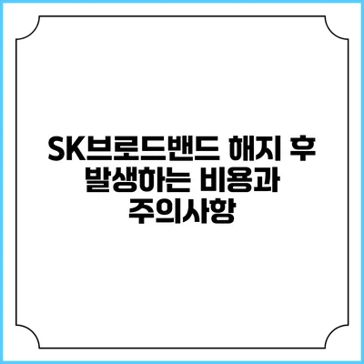SK브로드밴드 해지 후 발생하는 비용과 주의사항