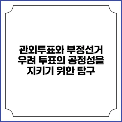 관외투표와 부정선거 우려: 투표의 공정성을 지키기 위한 탐구