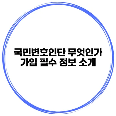 국민변호인단 무엇인가? 가입 필수 정보 소개
