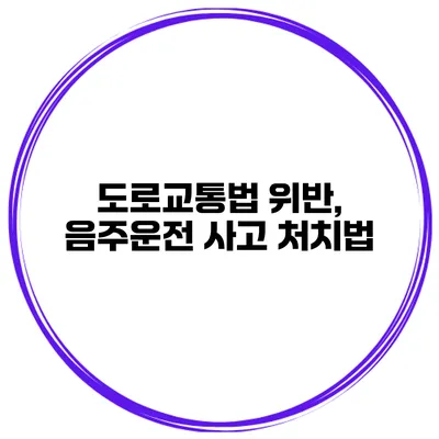 도로교통법 위반, 음주운전 사고 처치법