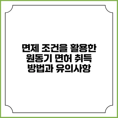 면제 조건을 활용한 원동기 면허 취득 방법과 유의사항