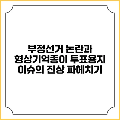 부정선거 논란과 형상기억종이 투표용지 이슈의 진상 파헤치기