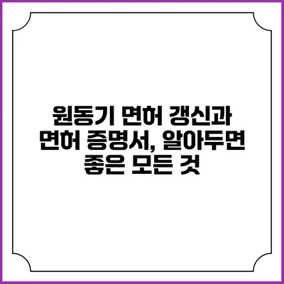 원동기 면허 갱신과 면허 증명서, 알아두면 좋은 모든 것