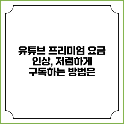 유튜브 프리미엄 요금 인상, 저렴하게 구독하는 방법은?