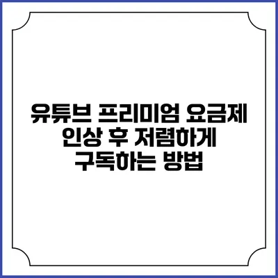 유튜브 프리미엄 요금제 인상 후 저렴하게 구독하는 방법