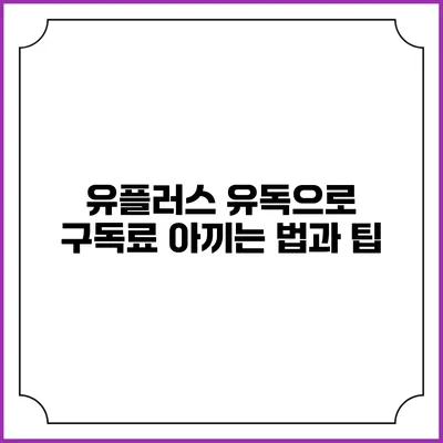 유플러스 유독으로 구독료 아끼는 법과 팁