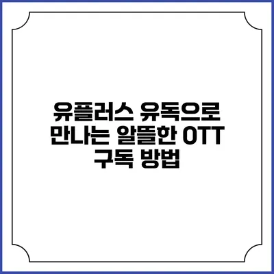 유플러스 유독으로 만나는 알뜰한 OTT 구독 방법