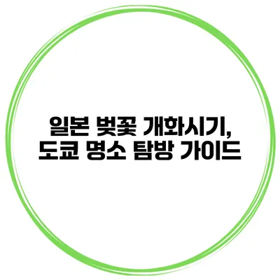 일본 벚꽃 개화시기, 도쿄 명소 탐방 가이드