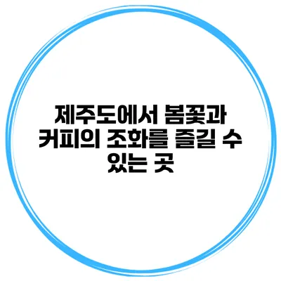 제주도에서 봄꽃과 커피의 조화를 즐길 수 있는 곳