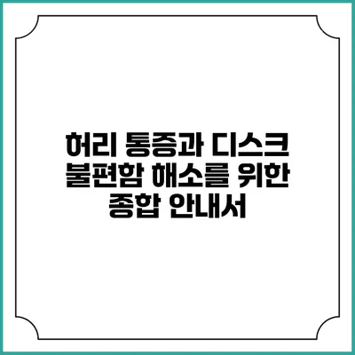 허리 통증과 디스크 불편함 해소를 위한 종합 안내서