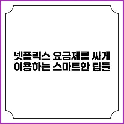 넷플릭스 요금제를 싸게 이용하는 스마트한 팁들