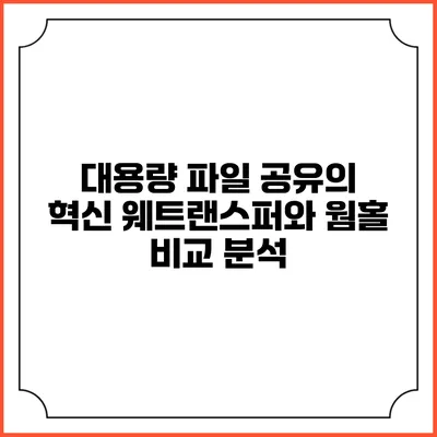 대용량 파일 공유의 혁신: 웨트랜스퍼와 웜홀 비교 분석