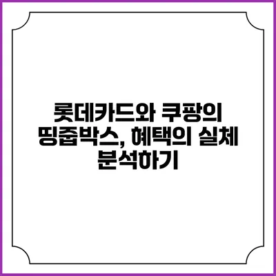 롯데카드와 쿠팡의 띵줍박스, 혜택의 실체 분석하기