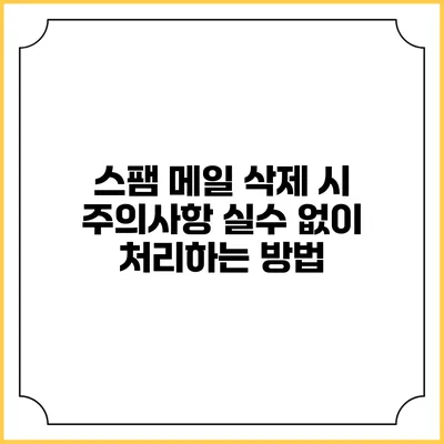 스팸 메일 삭제 시 주의사항 실수 없이 처리하는 방법