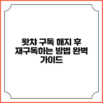 왓챠 구독 해지 후 재구독하는 방법 완벽 가이드