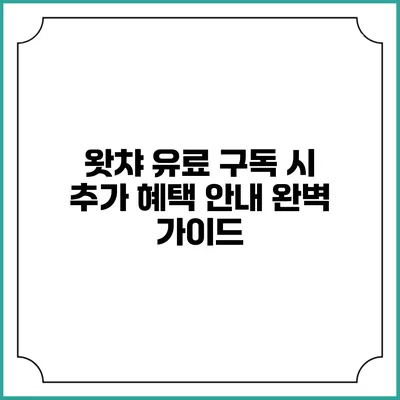 왓챠 유료 구독 시 추가 혜택 안내 완벽 가이드