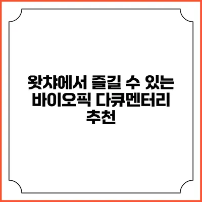 왓챠에서 즐길 수 있는 바이오픽 다큐멘터리 추천