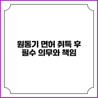 원동기 면허 취득 후 필수 의무와 책임