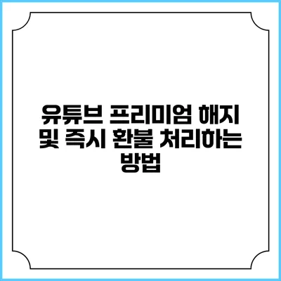 유튜브 프리미엄 해지 및 즉시 환불 처리하는 방법