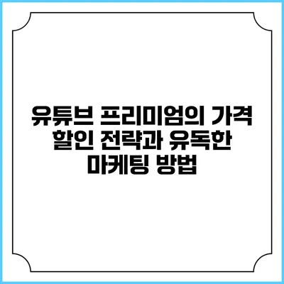 유튜브 프리미엄의 가격 할인 전략과 유독한 마케팅 방법