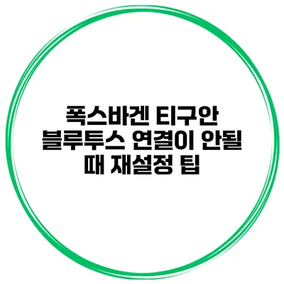 폭스바겐 티구안 블루투스 연결이 안될 때 재설정 팁