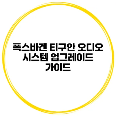 폭스바겐 티구안 오디오 시스템 업그레이드 가이드